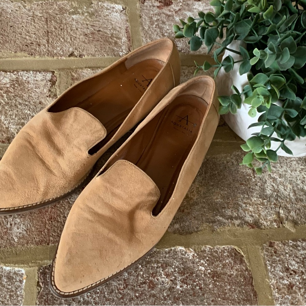 Aquatalia | Camel Suede Loafers | 7